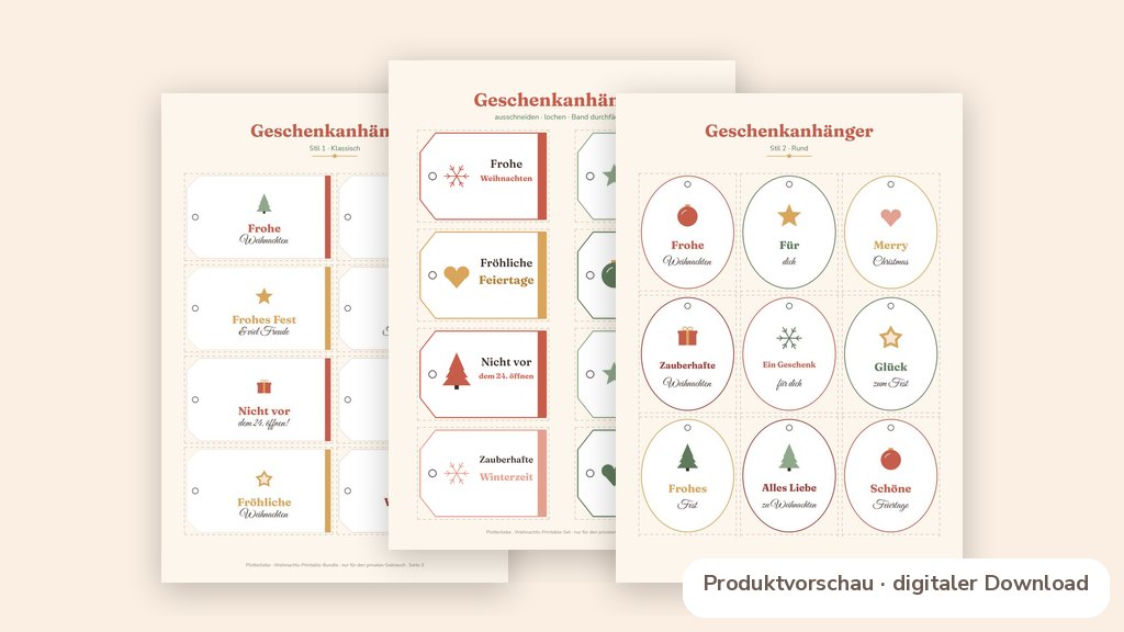 Produktvorschau zu Geschenkanhänger zum Ausdrucken: Vorlagen, Papier & Tipps