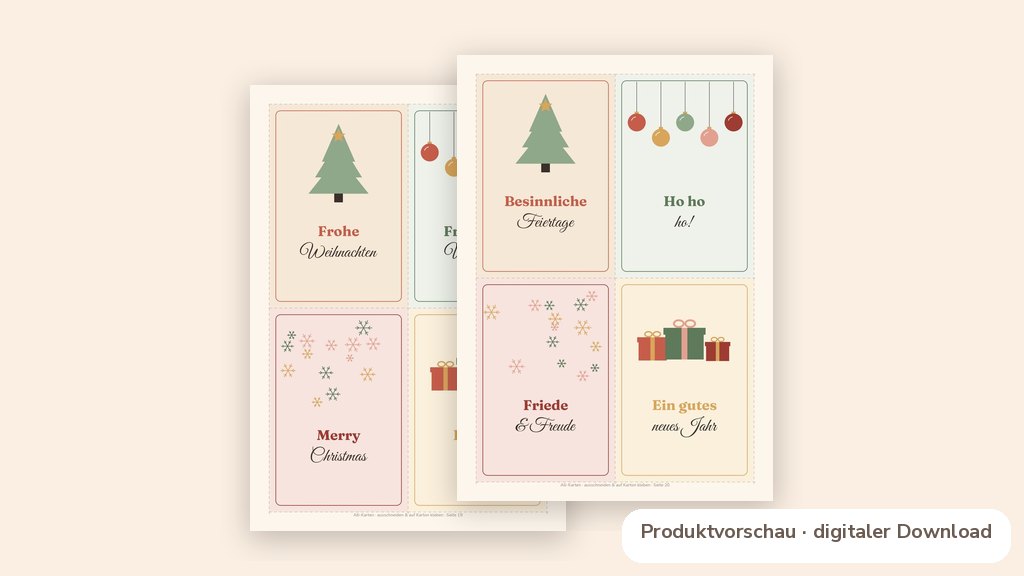 Produktvorschau zu Weihnachtskarten ausdrucken: so werden sie richtig schön