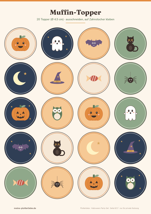 Vorschau Seite 4: 20 Halloween-Muffin-Topper