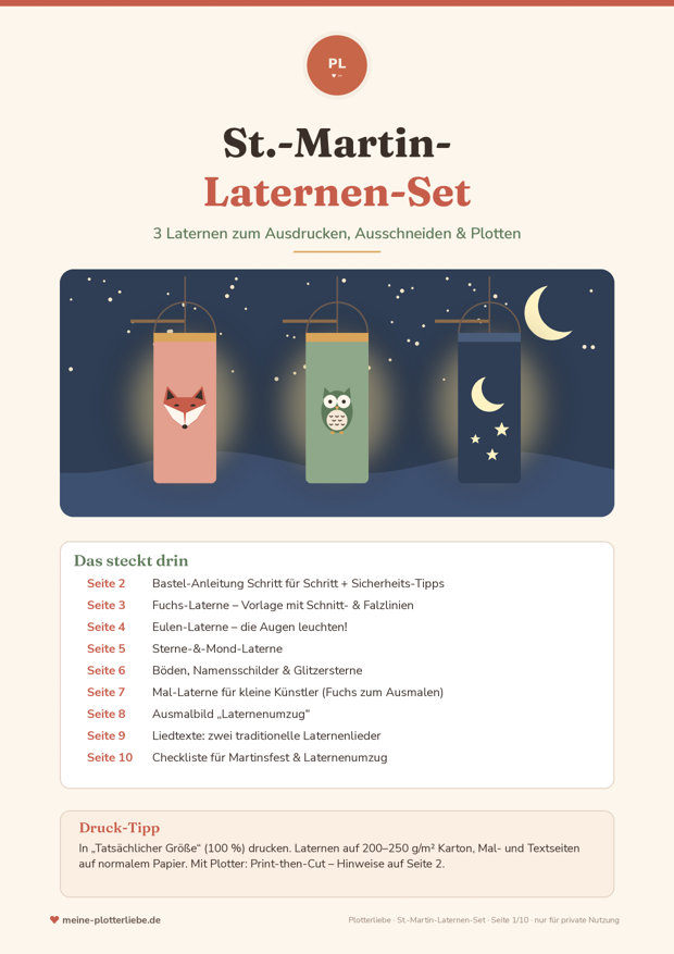 Vorschau Seite 1: Deckblatt des St.-Martin-Laternen-Sets