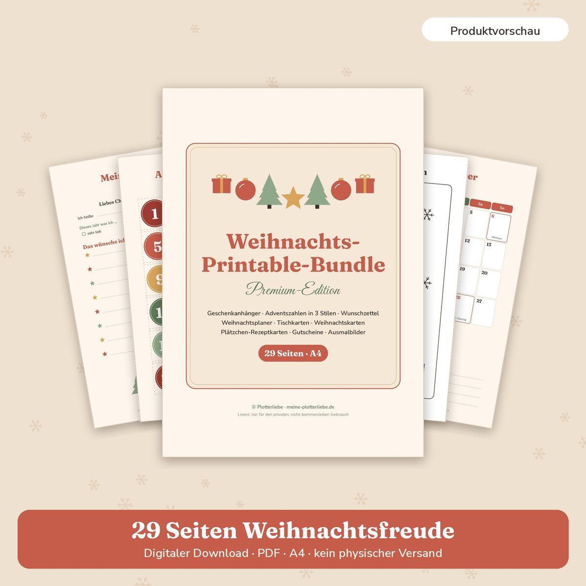 Produktvorschau: Weihnachts-Printable-Bundle